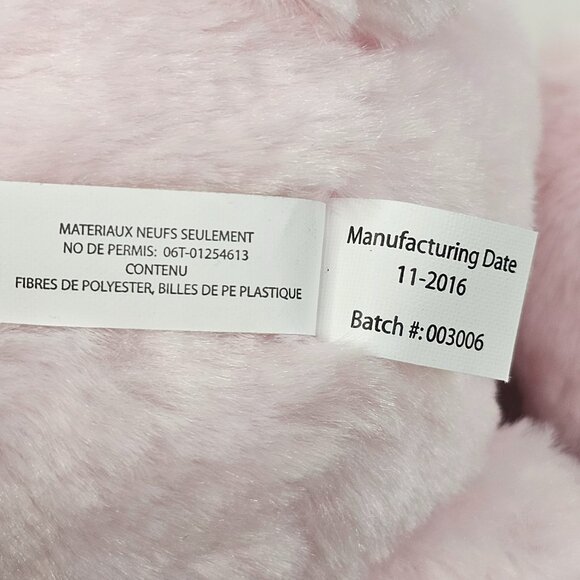 The Petting Zoo Pink Bunny Plush Rabbit Easter Embroidery Eyes Stuffed Animal - Picture 9 of 10